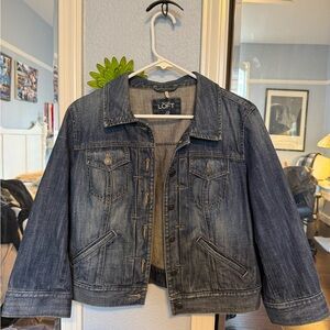 Ann Taylor LOFT Denim Cropped Jacket—SIZE S/Petite